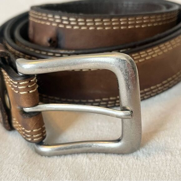 Carhartt Brown Cowhide Leather Belt SZ 45 - Picture 2 of 9
